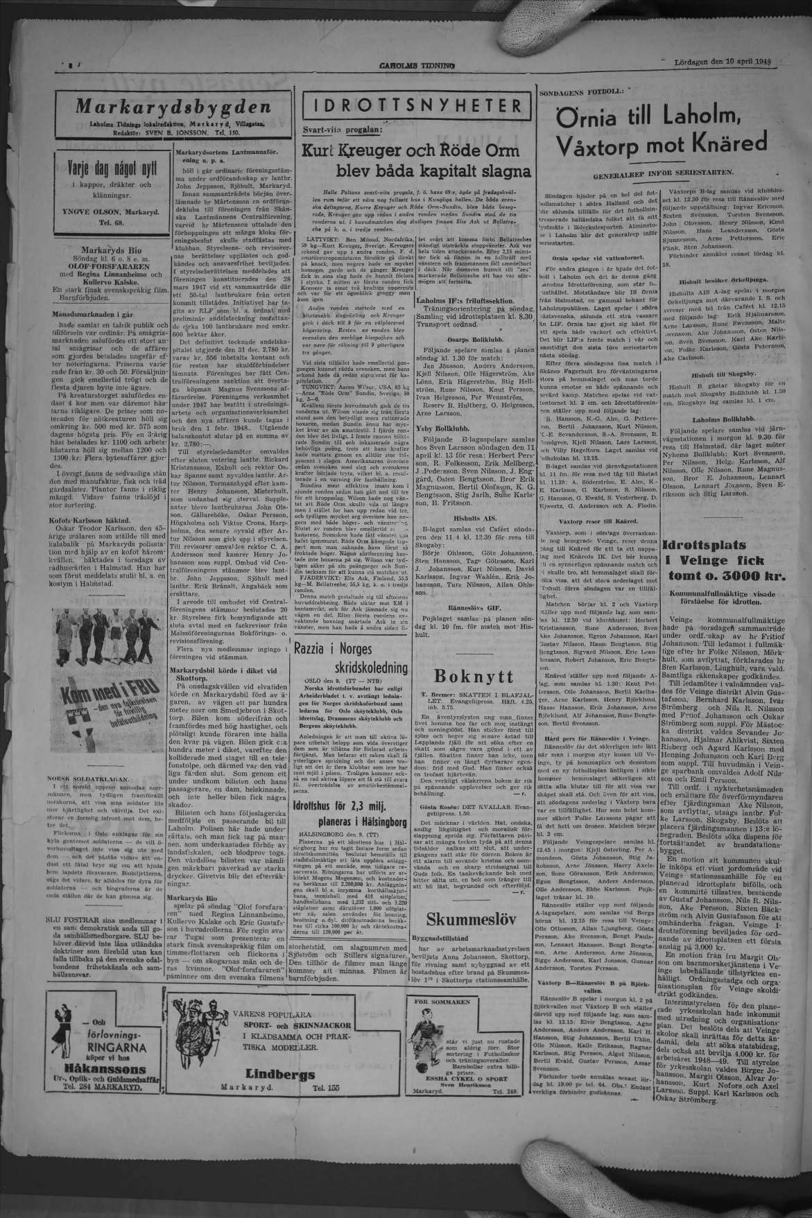 Laholms Tidning Lördag 10 april 1948, sida 4
