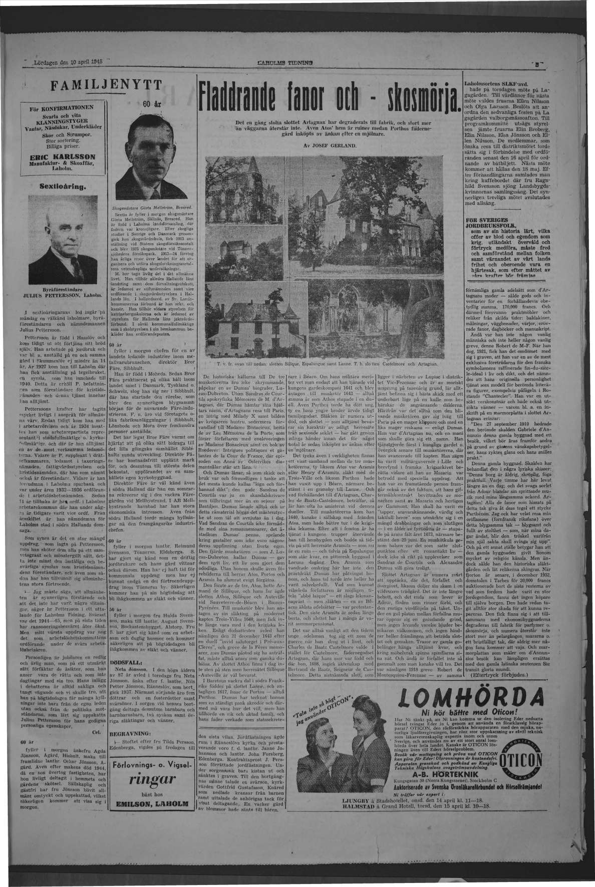 Laholms Tidning Lördag 10 april 1948, sida 5