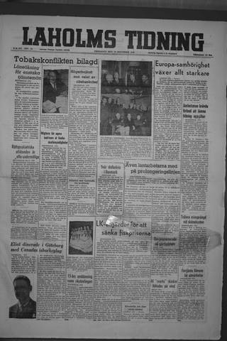 Förstasidan, Fredag 10 december 1948