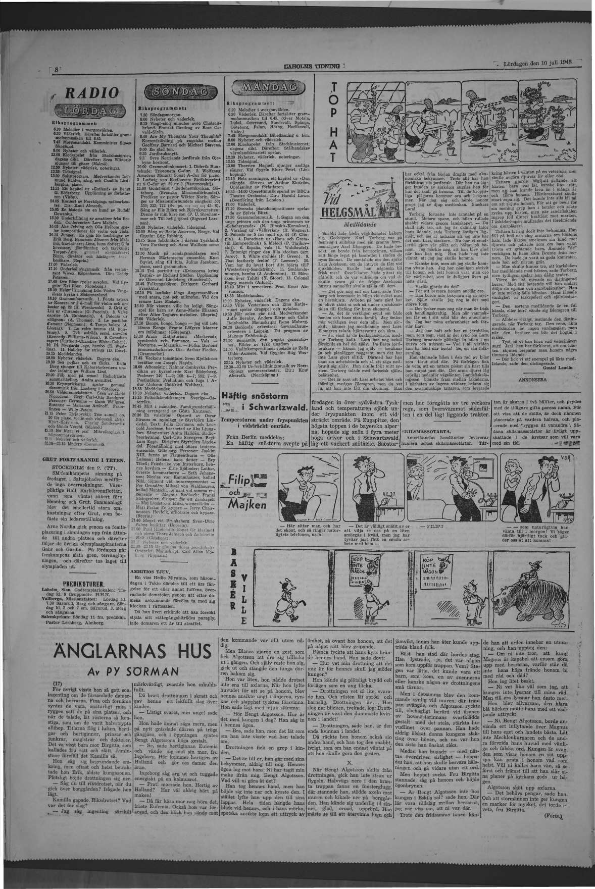 Laholms Tidning Lördag 10 juli 1948, sida 8