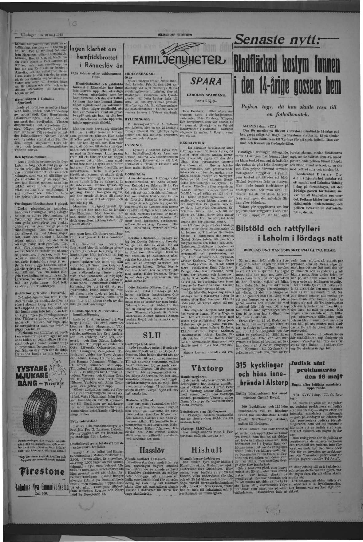 Laholms Tidning Måndag 10 maj 1948, sida 3