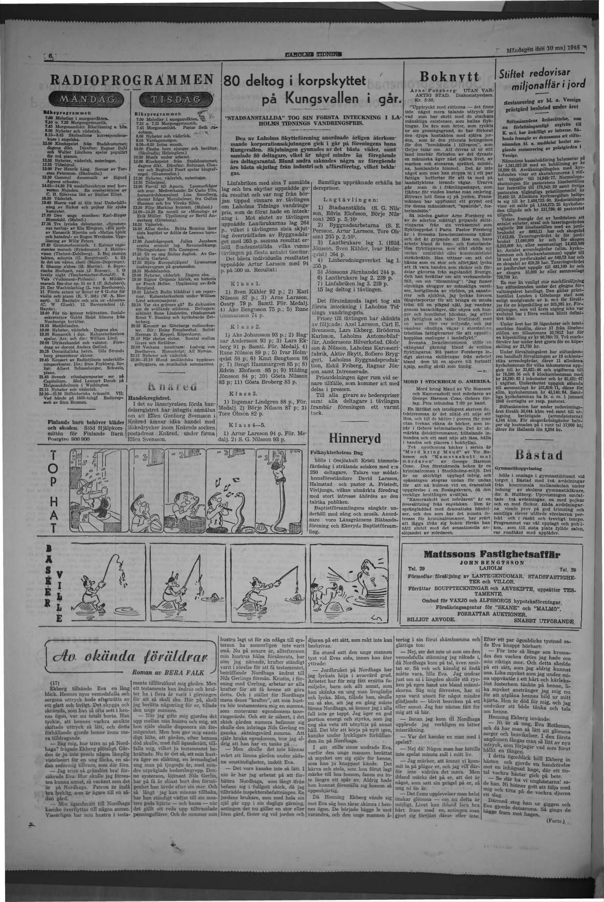 Laholms Tidning Måndag 10 maj 1948, sida 7