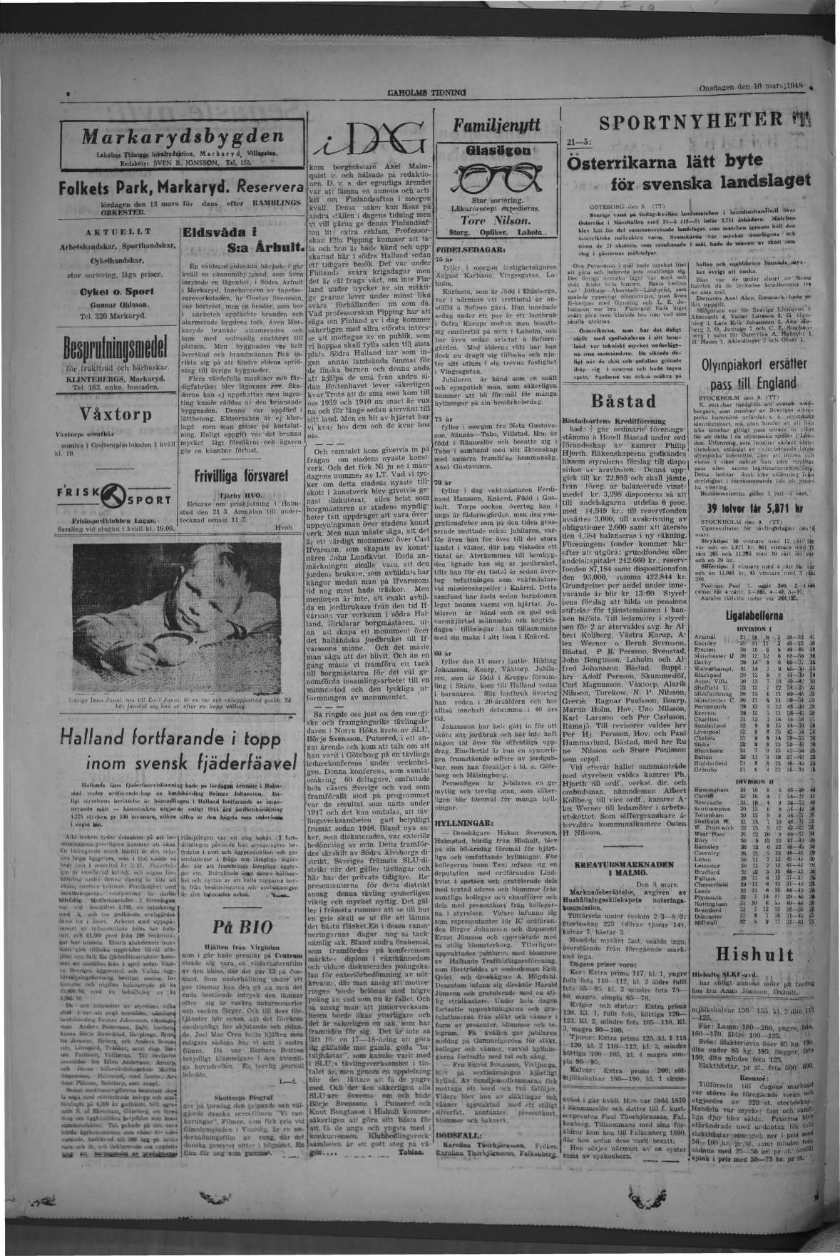 Laholms Tidning Onsdag 10 mars 1948, sida 4