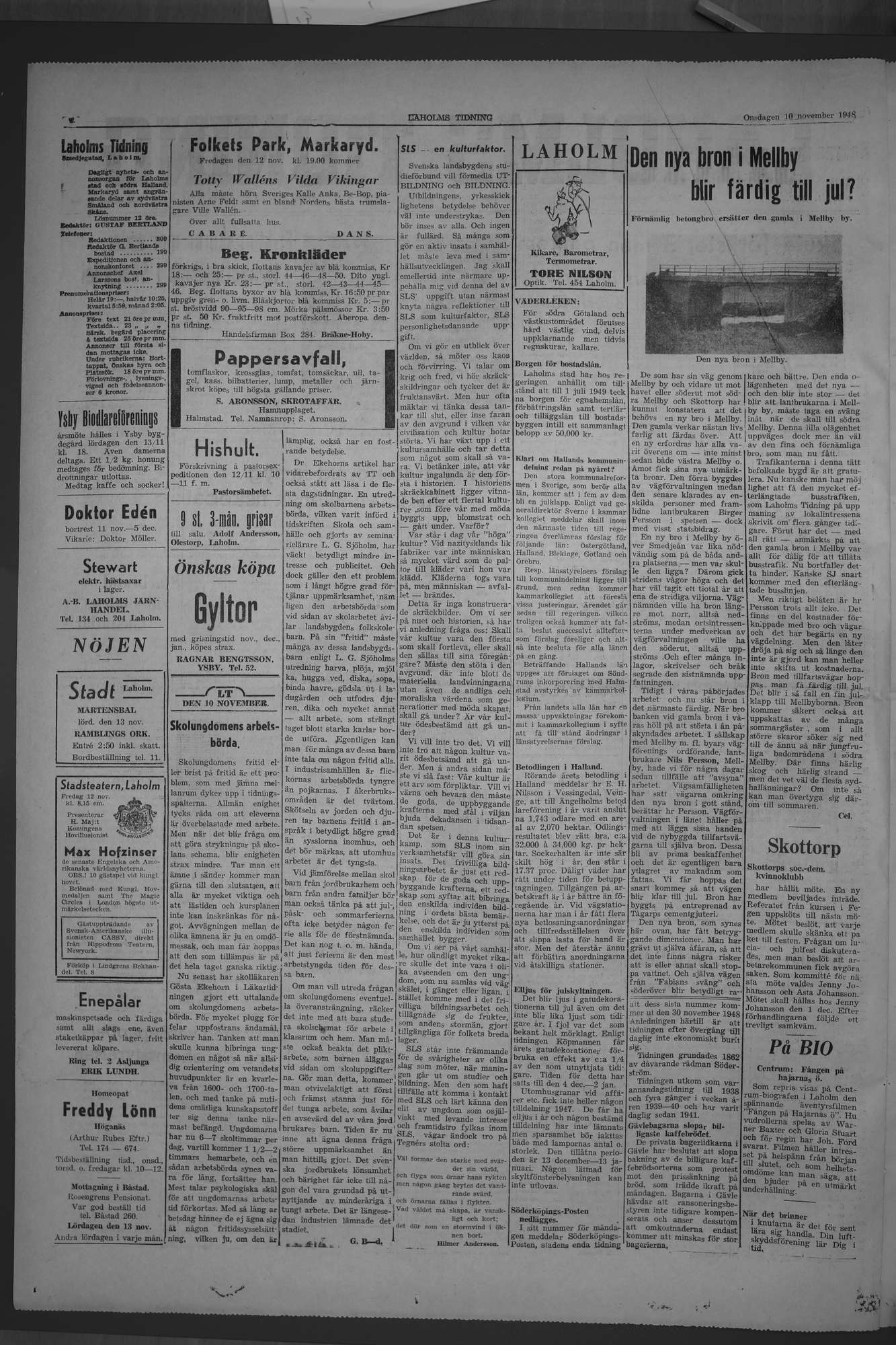 Laholms Tidning Onsdag 10 november 1948, sida 2