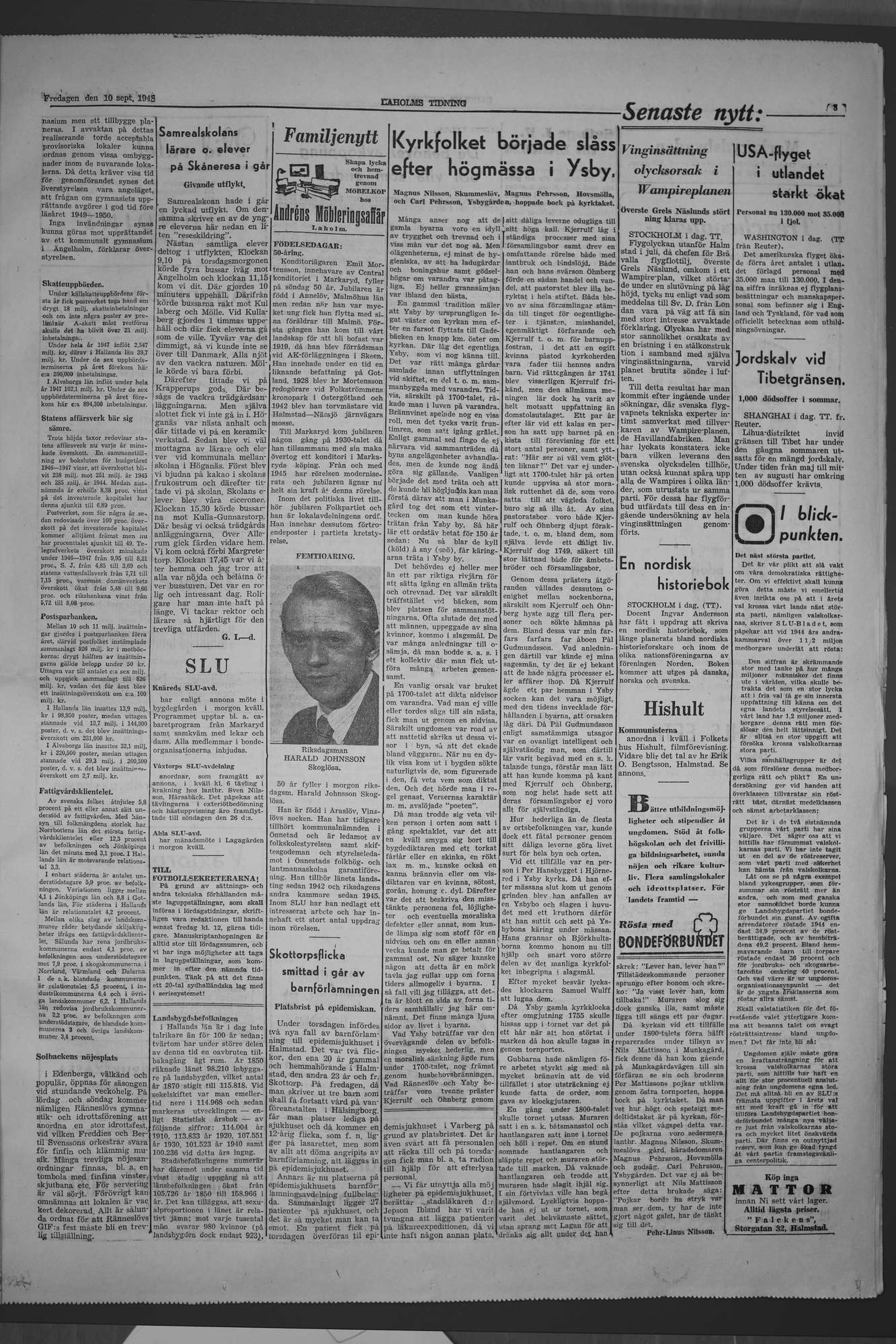 Laholms Tidning Fredag 10 september 1948, sida 3