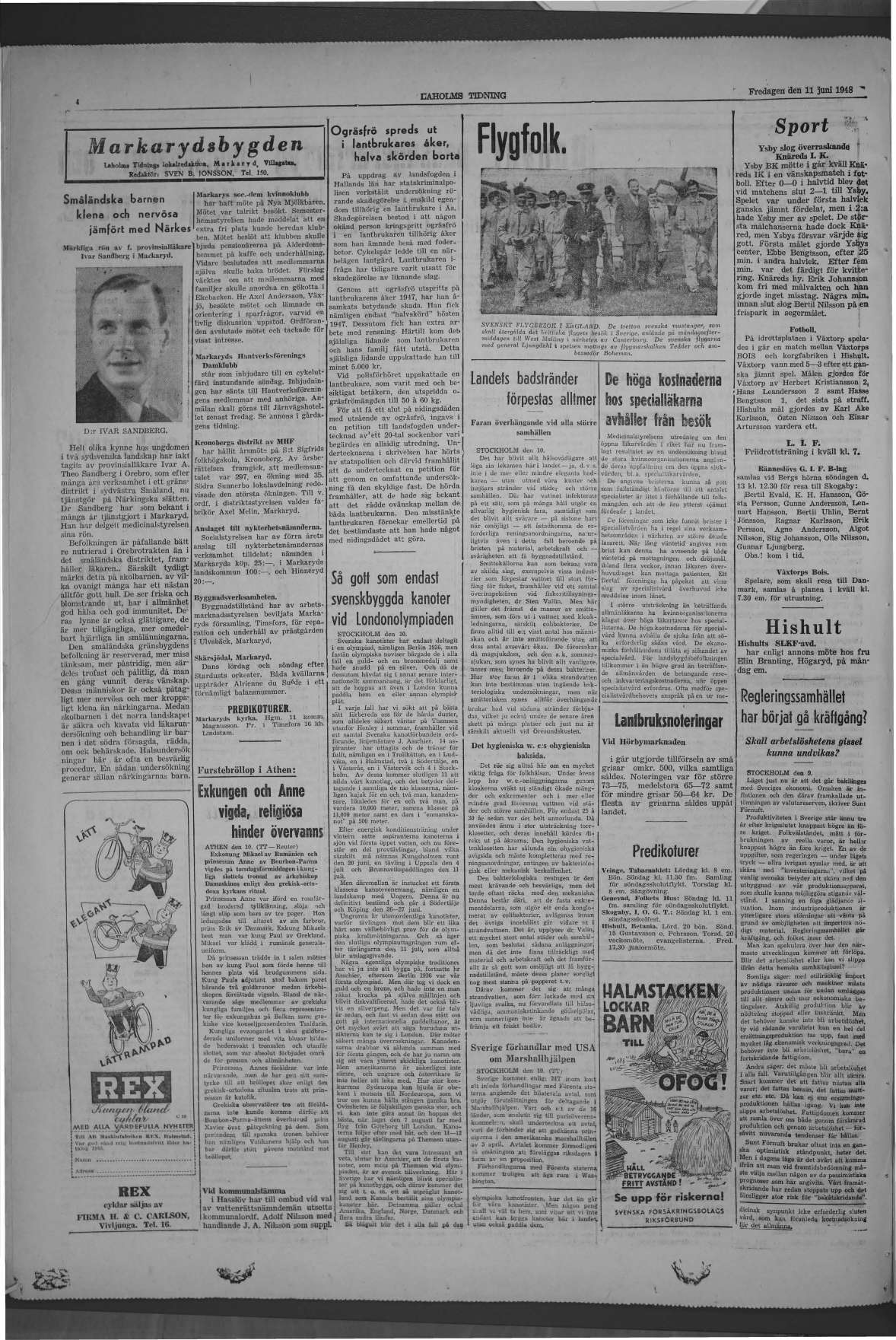 Laholms Tidning Fredag 11 juni 1948, sida 4
