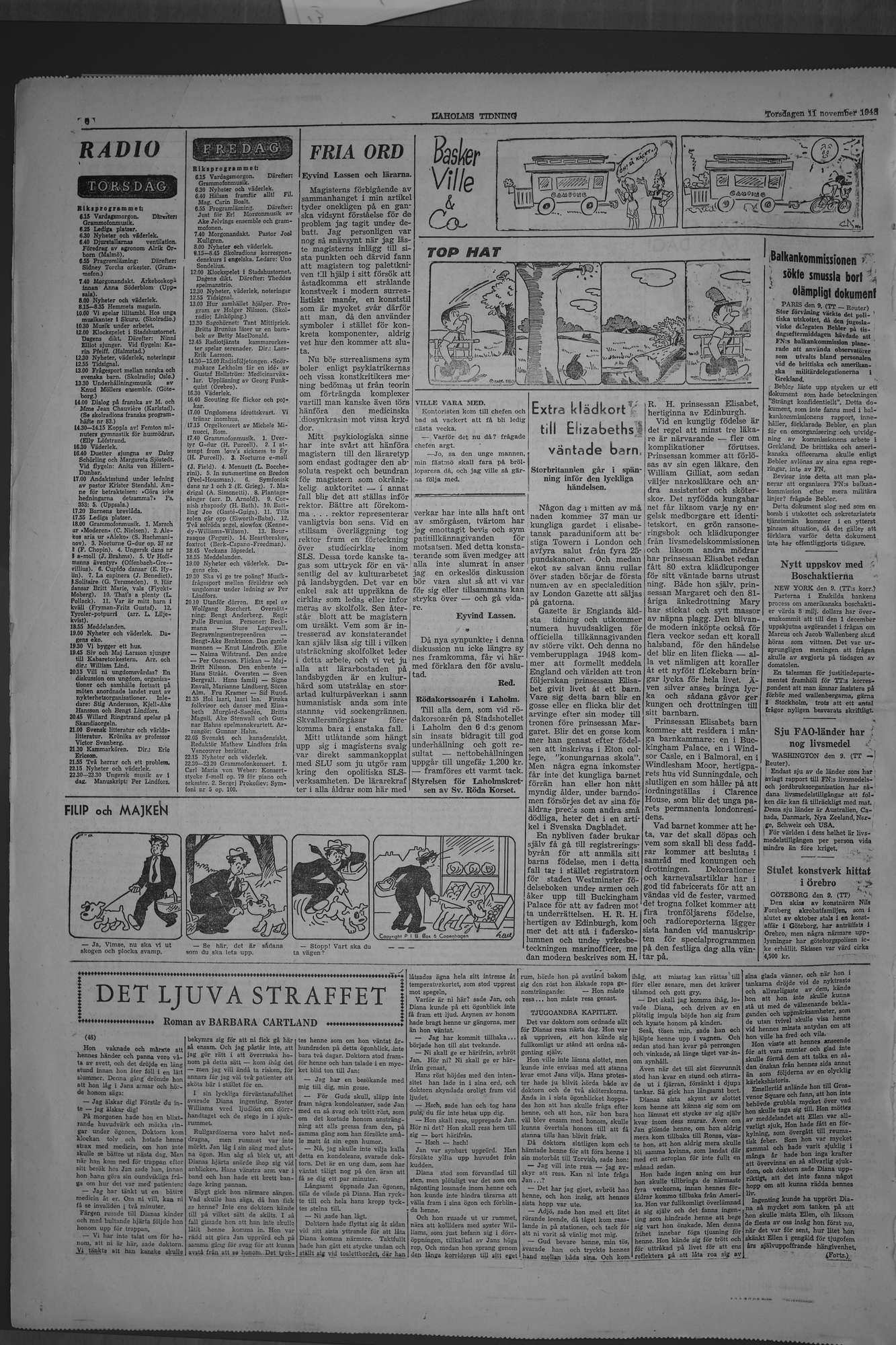 Laholms Tidning Torsdag 11 november 1948, sida 6