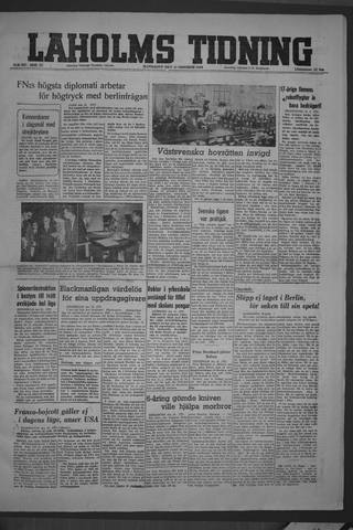 Förstasidan, Måndag 11 oktober 1948
