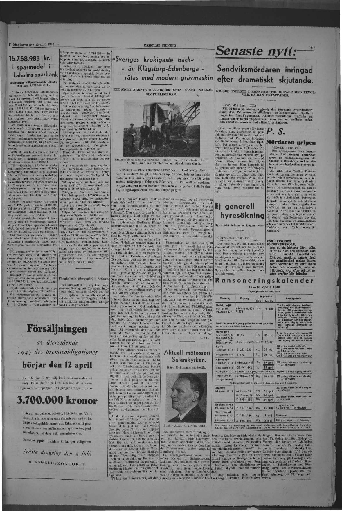 Laholms Tidning Måndag 12 april 1948, sida 3