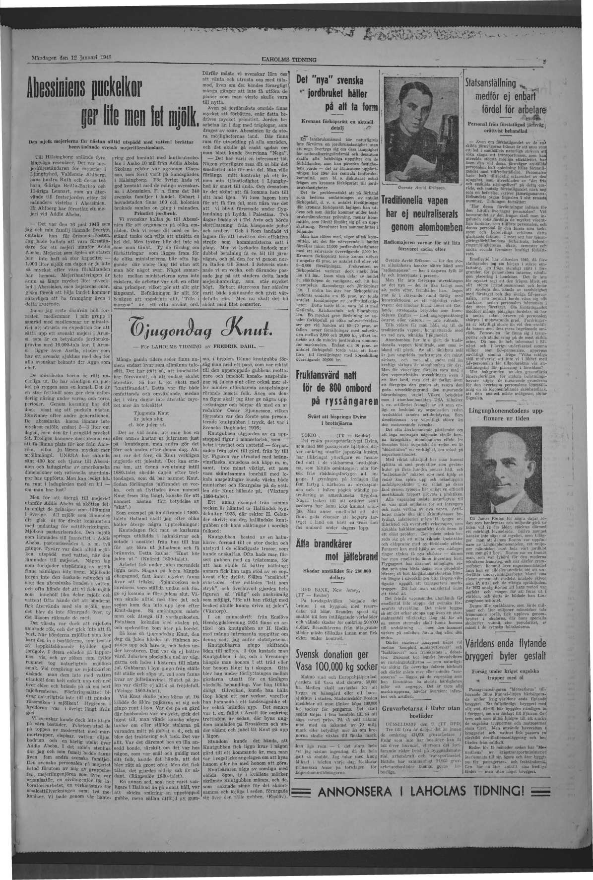 Laholms Tidning Måndag 12 januari 1948, sida 5