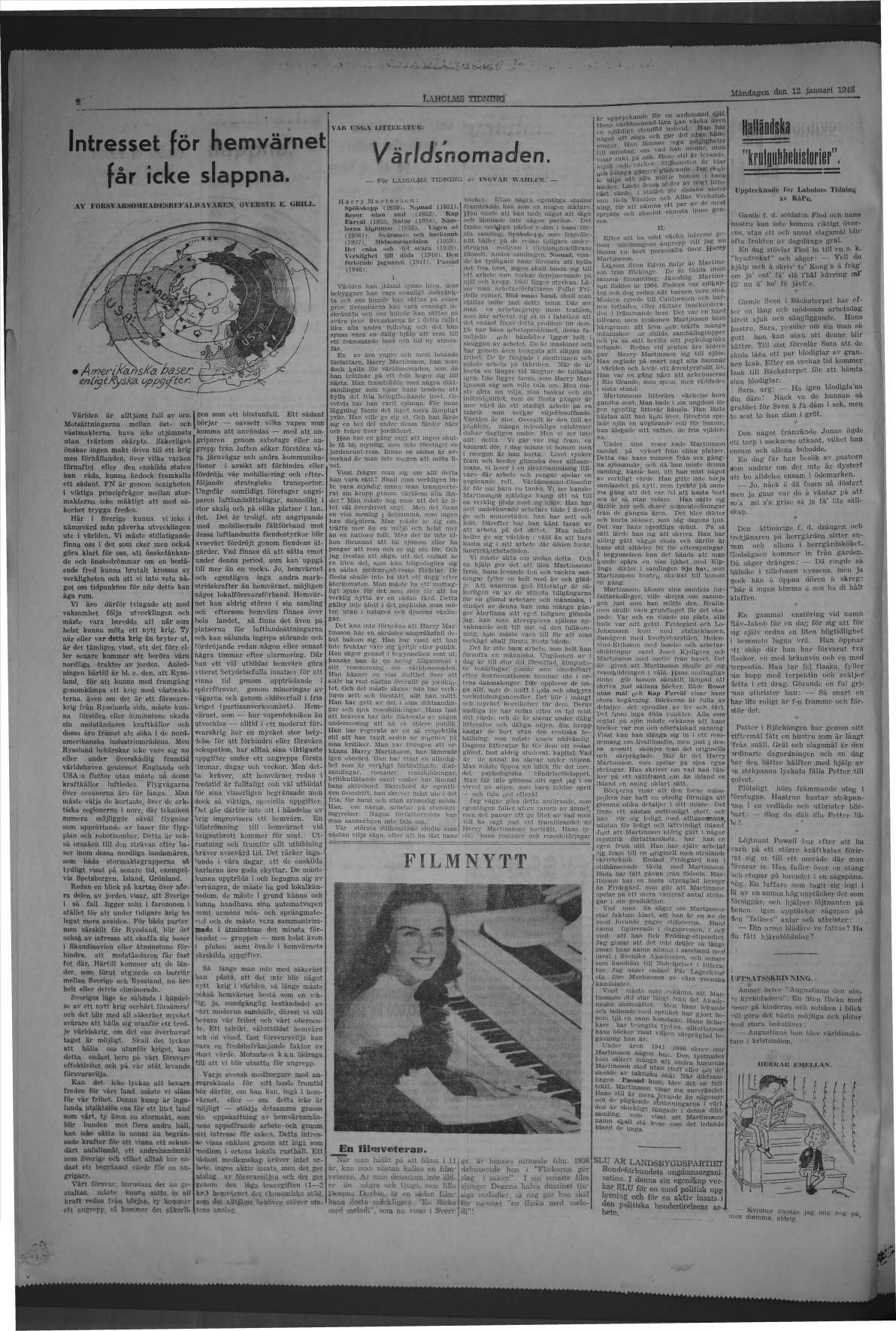 Laholms Tidning Måndag 12 januari 1948, sida 6