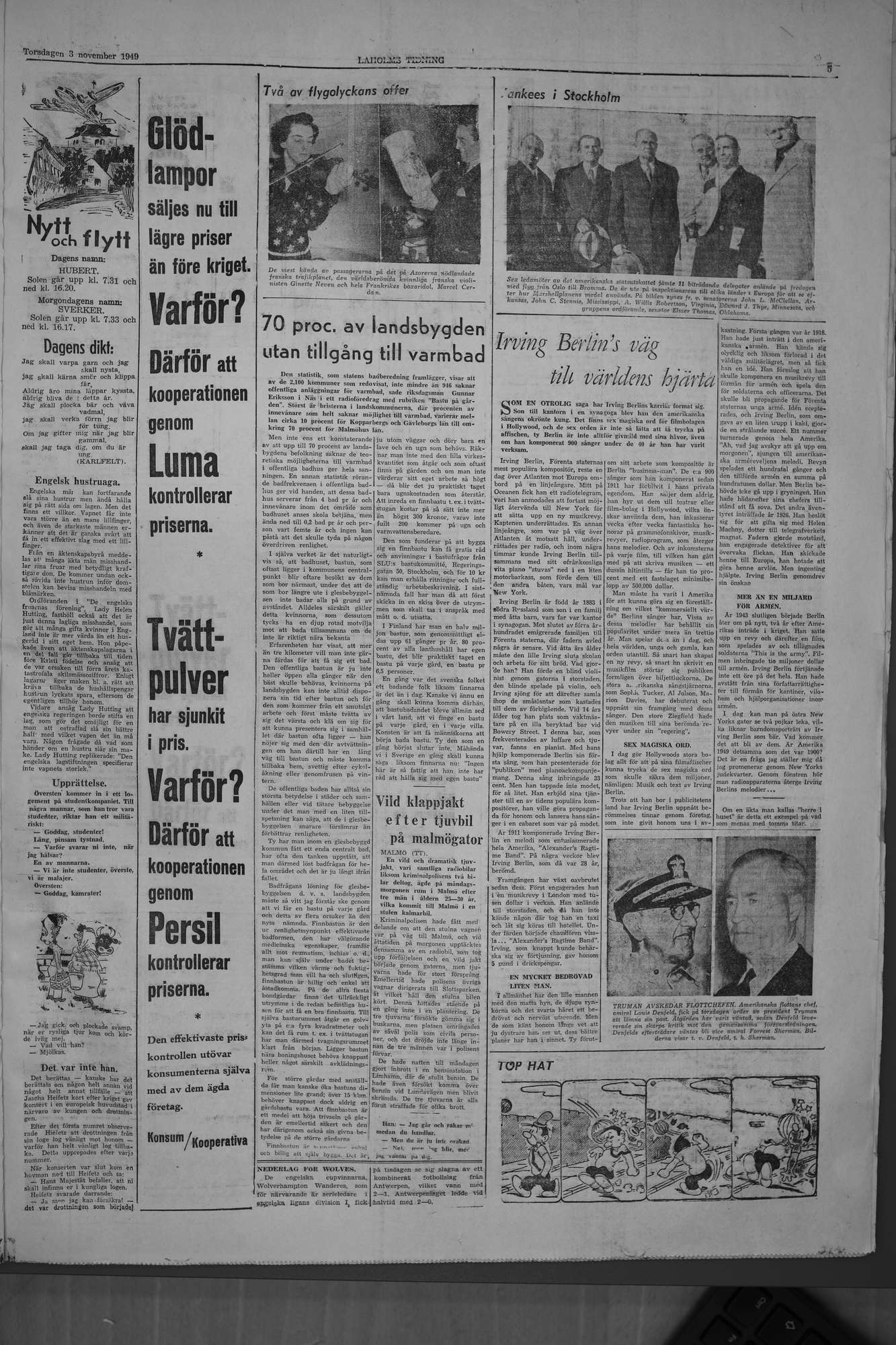 Laholms Tidning Torsdag 3 november 1949, sida 5