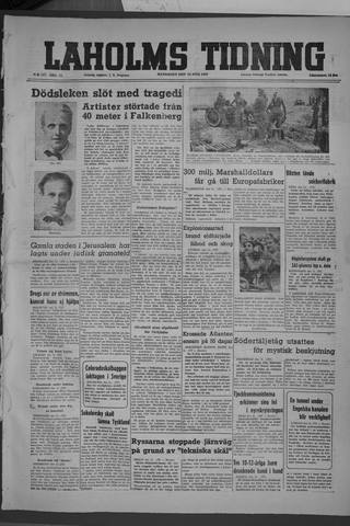 Förstasidan, Måndag 12 juli 1948