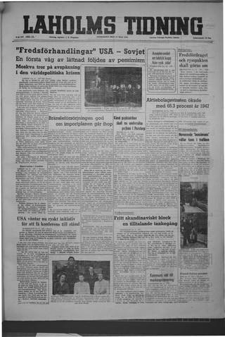 Förstasidan, Onsdag 12 maj 1948