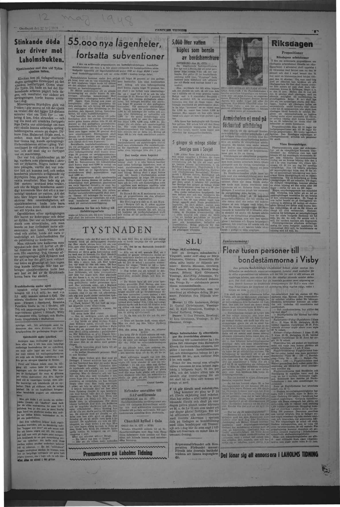 Laholms Tidning Onsdag 12 maj 1948, sida 5