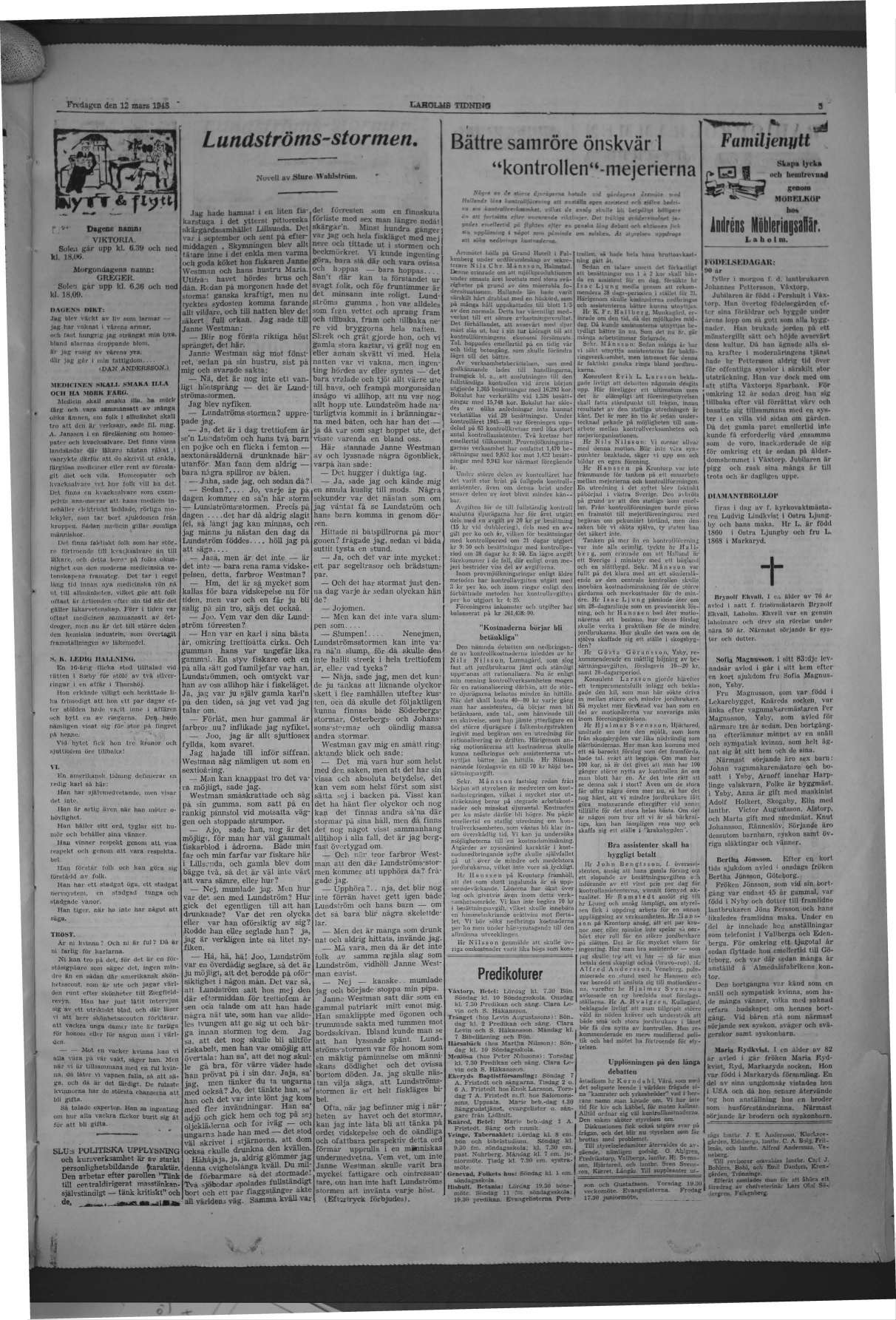 Laholms Tidning Fredag 12 mars 1948, sida 5