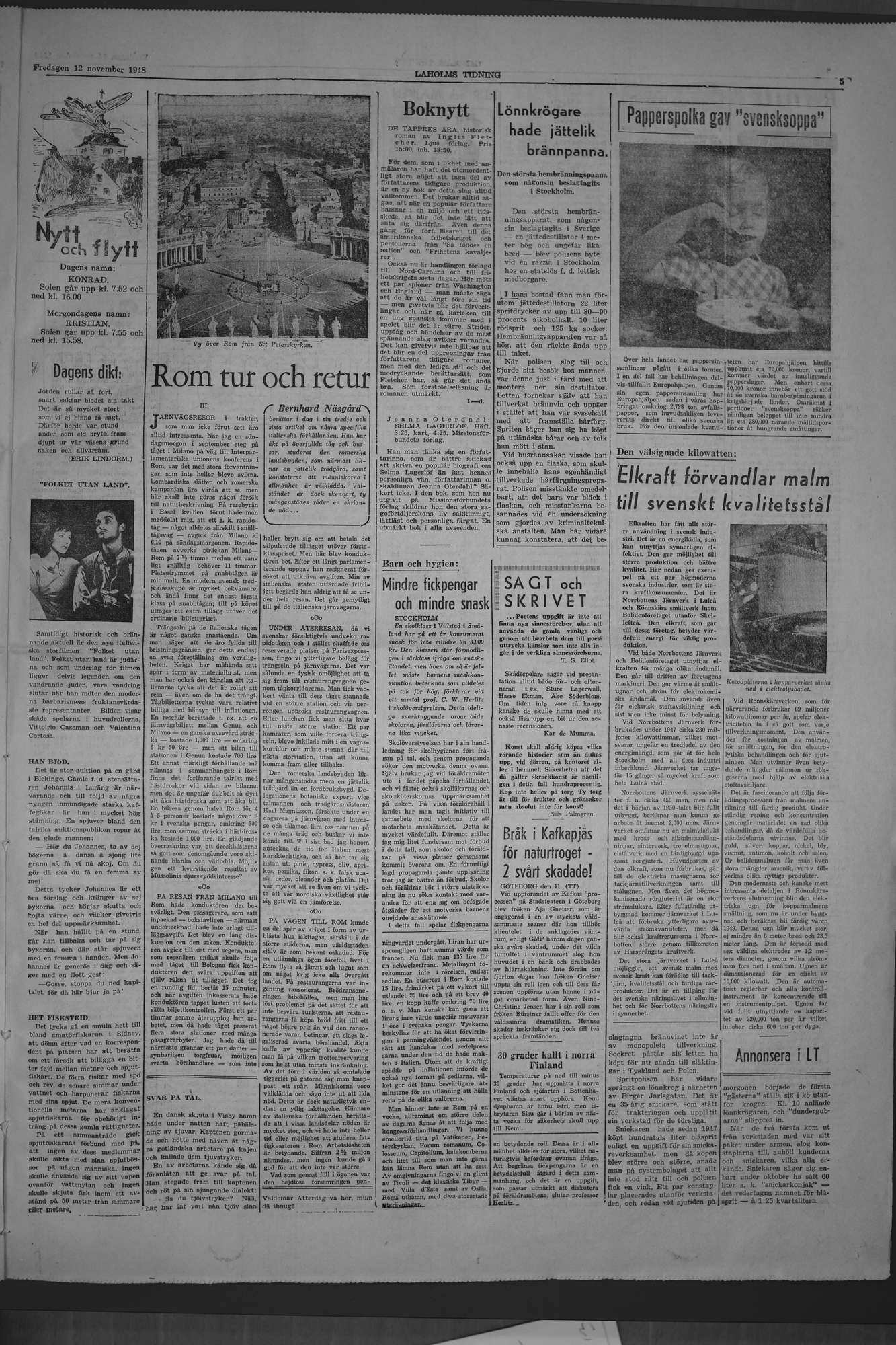 Laholms Tidning Fredag 12 november 1948, sida 5