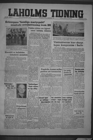 Förstasidan, Tisdag 12 oktober 1948