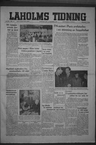Förstasidan, Måndag 13 december 1948