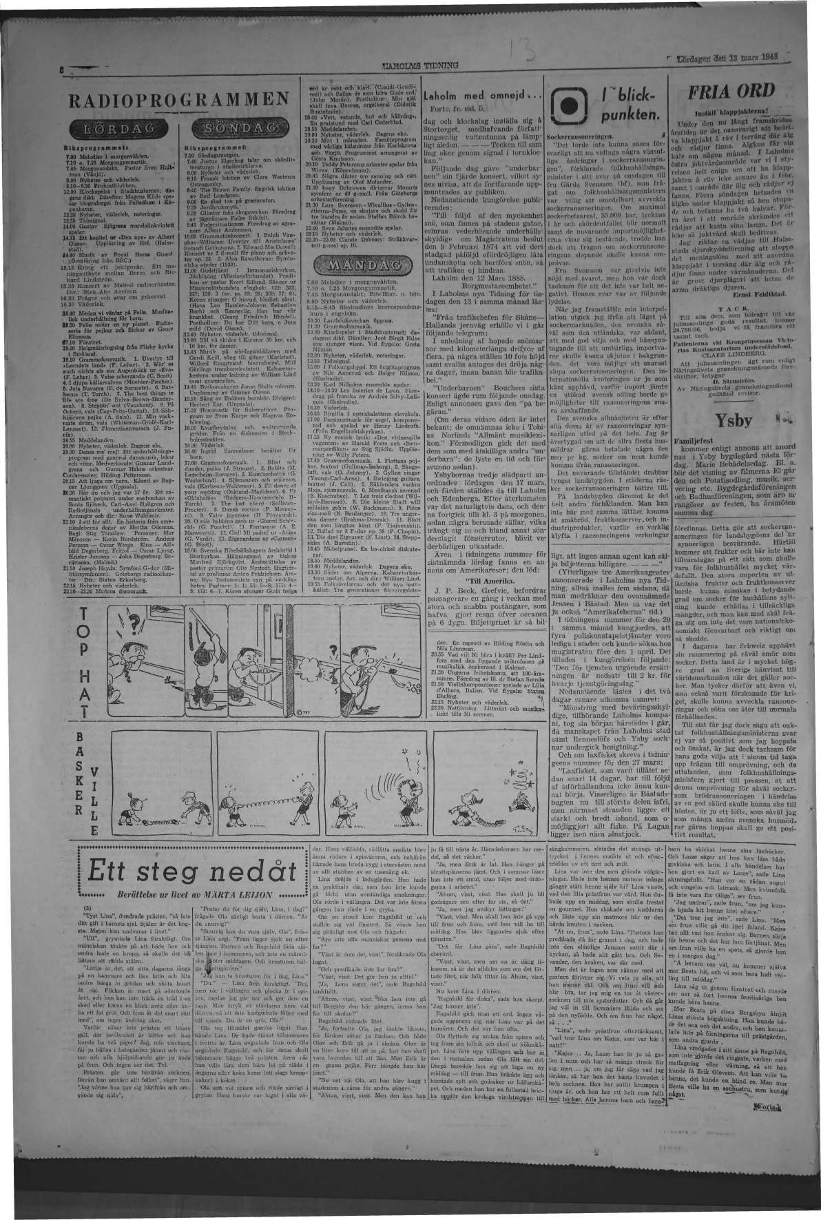 Laholms Tidning Lördag 13 mars 1948, sida 8