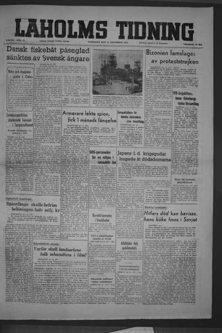 Förstasidan, Lördag 13 november 1948
