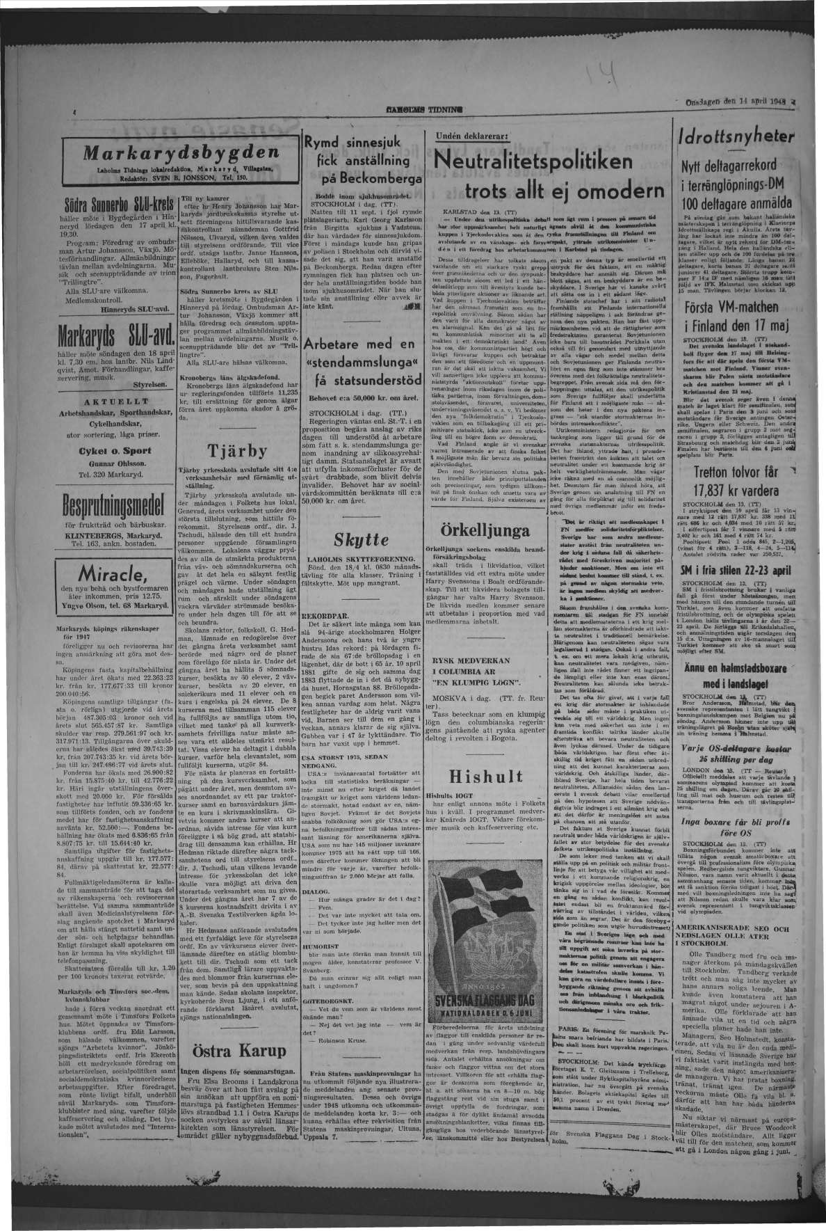 Laholms Tidning Onsdag 14 april 1948, sida 4