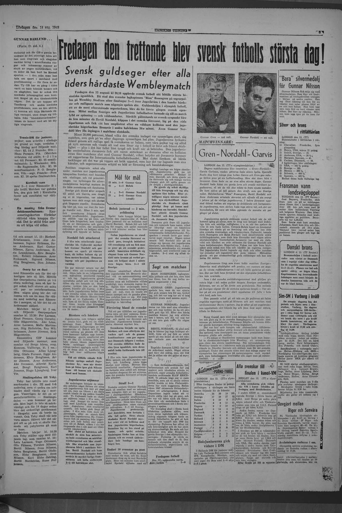 Laholms Tidning Lördag 14 augusti 1948, sida 5