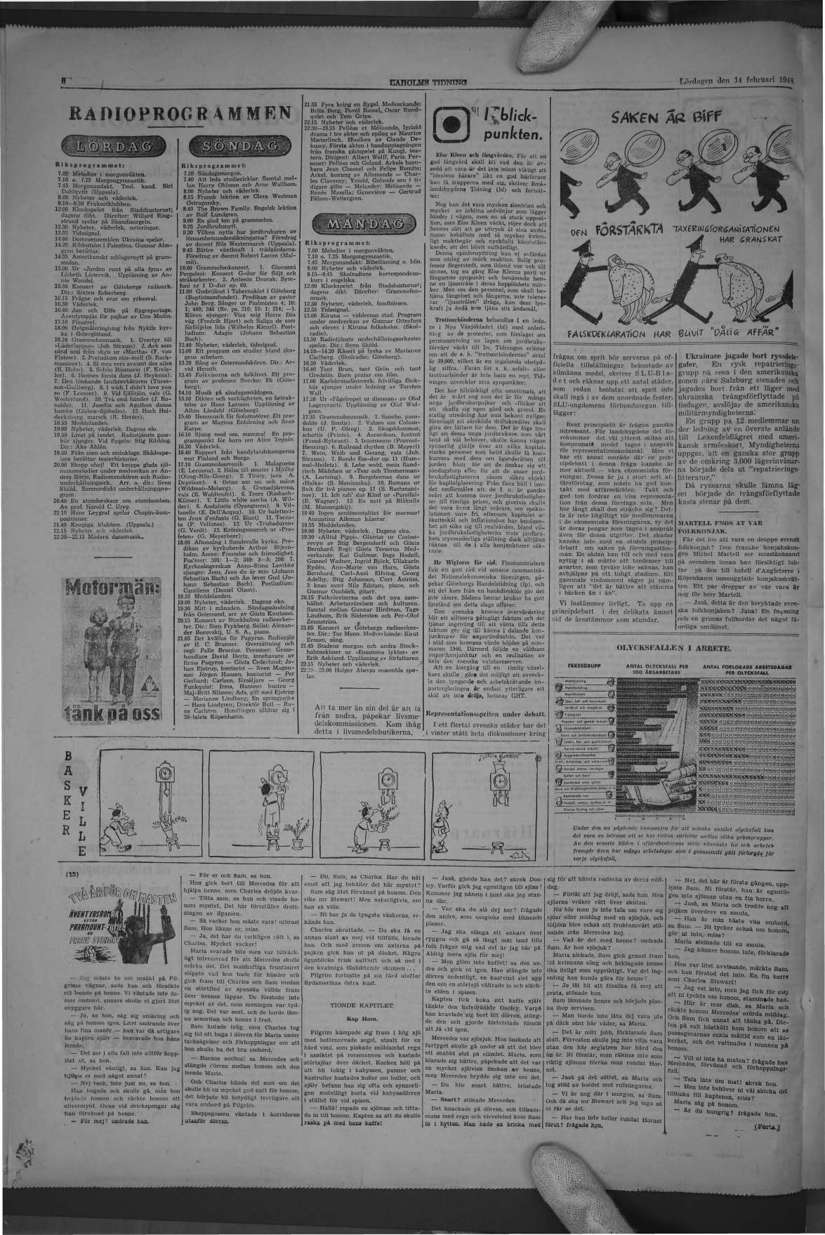 Laholms Tidning Lördag 14 februari 1948, sida 8