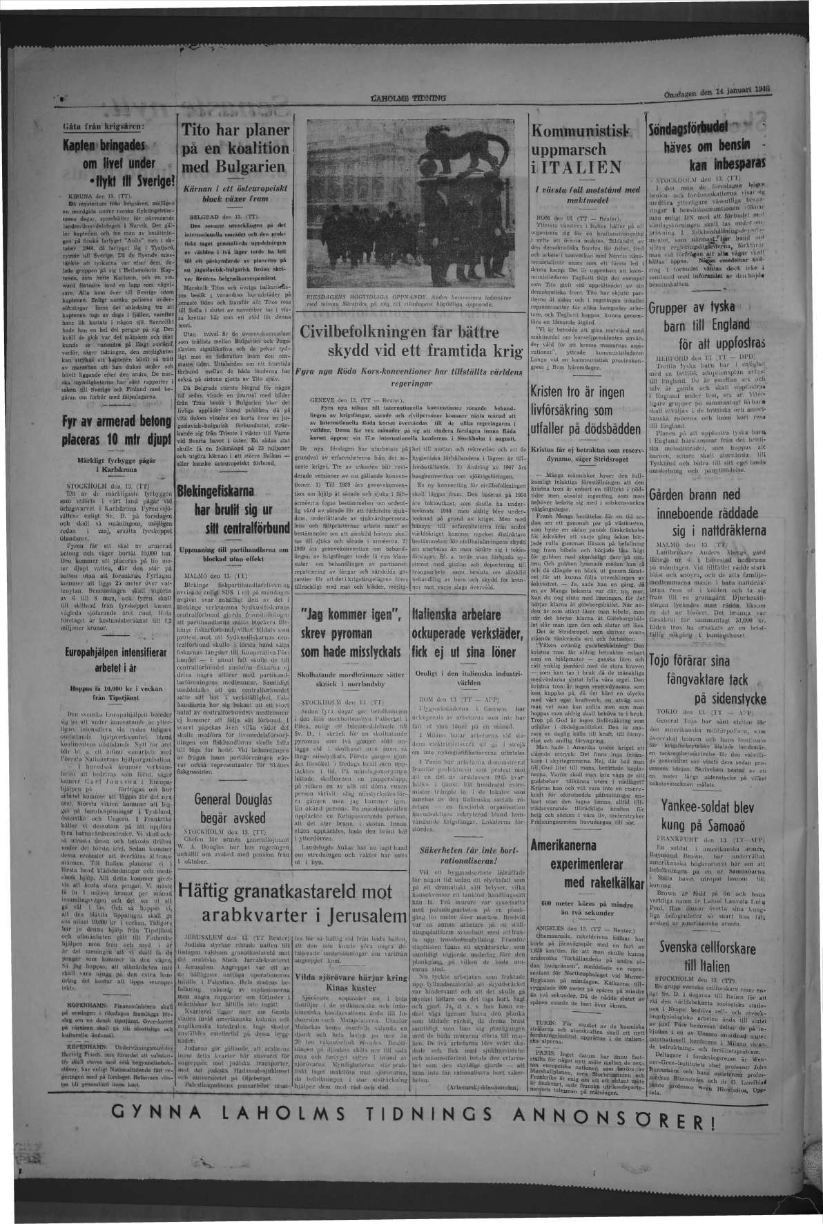 Laholms Tidning Onsdag 14 januari 1948, sida 4