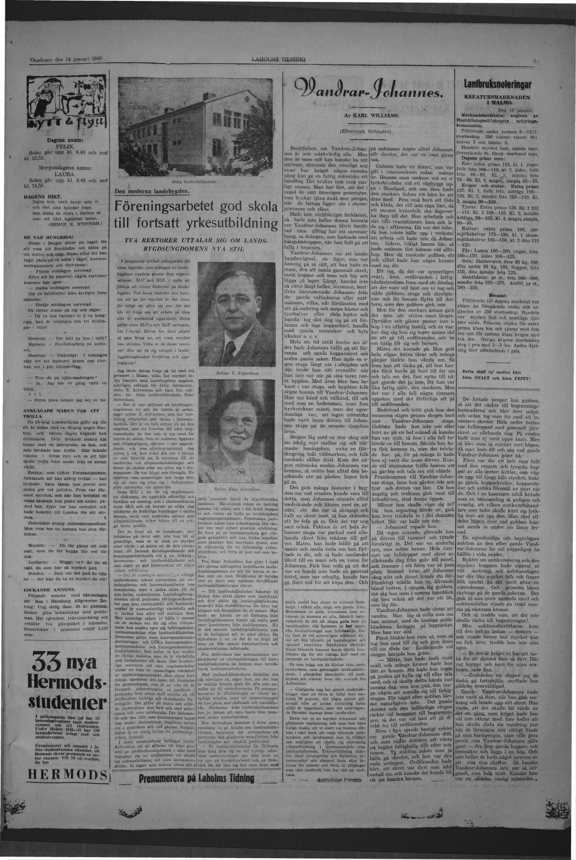 Laholms Tidning Onsdag 14 januari 1948, sida 5