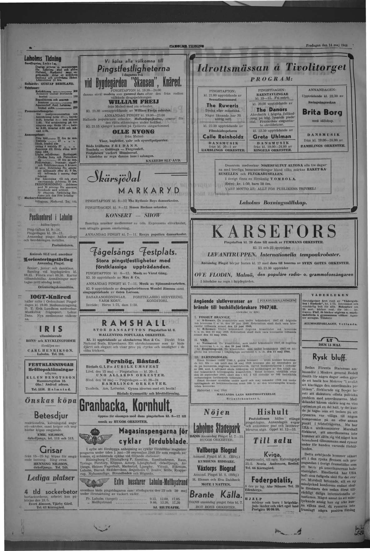 Laholms Tidning Fredag 14 maj 1948, sida 2