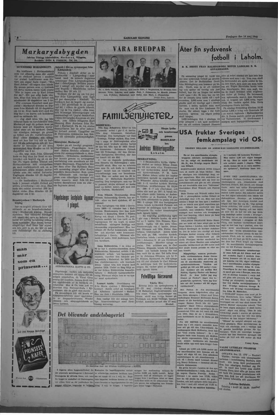 Laholms Tidning Fredag 14 maj 1948, sida 4