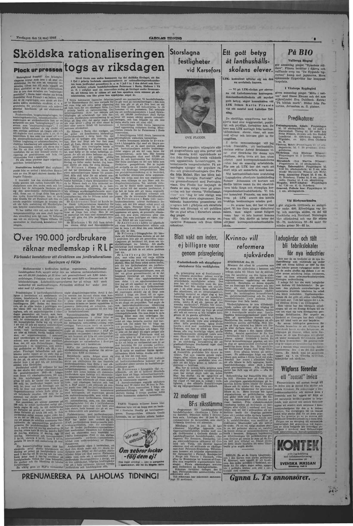 Laholms Tidning Fredag 14 maj 1948, sida 5