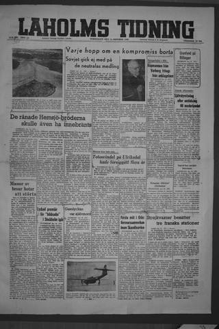 Förstasidan, Torsdag 14 oktober 1948