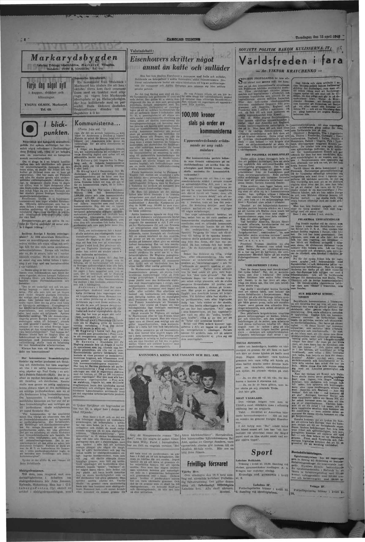Laholms Tidning Torsdag 15 april 1948, sida 4