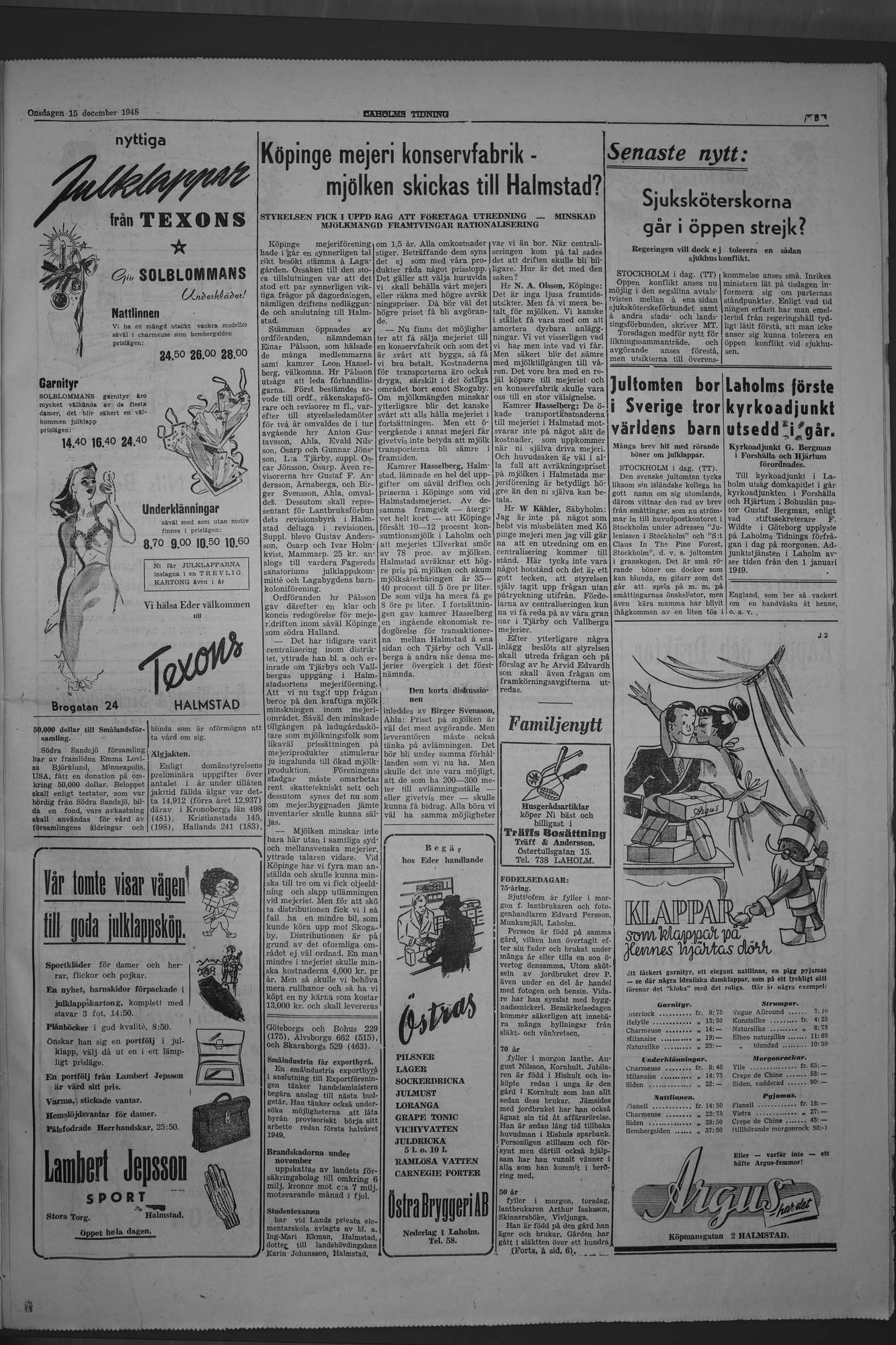 Laholms Tidning Onsdag 15 december 1948, sida 3