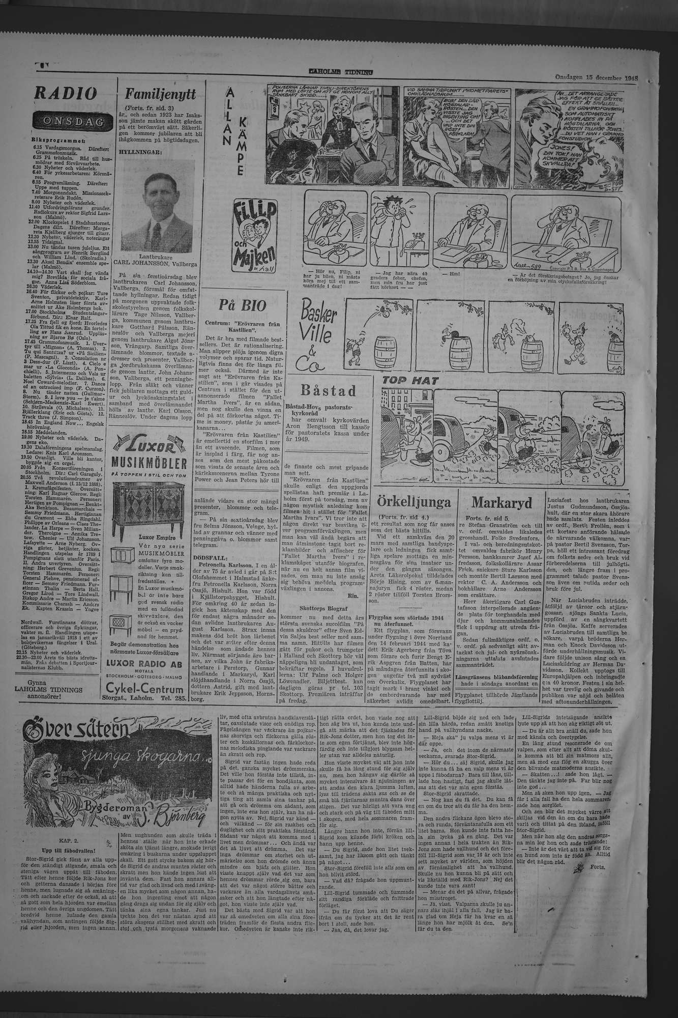 Laholms Tidning Onsdag 15 december 1948, sida 6