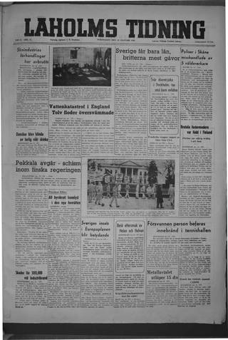 Förstasidan, Torsdag 15 januari 1948