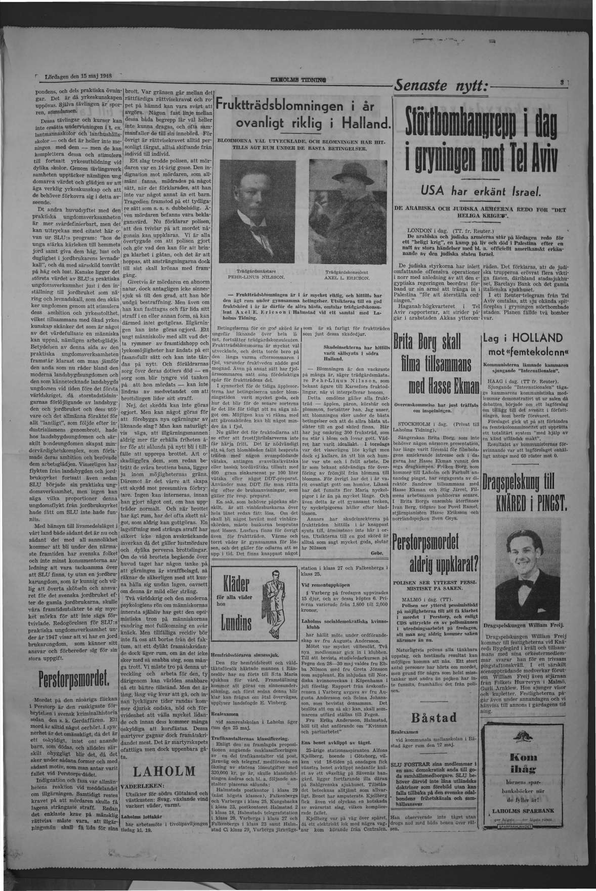 Laholms Tidning Lördag 15 maj 1948, sida 3