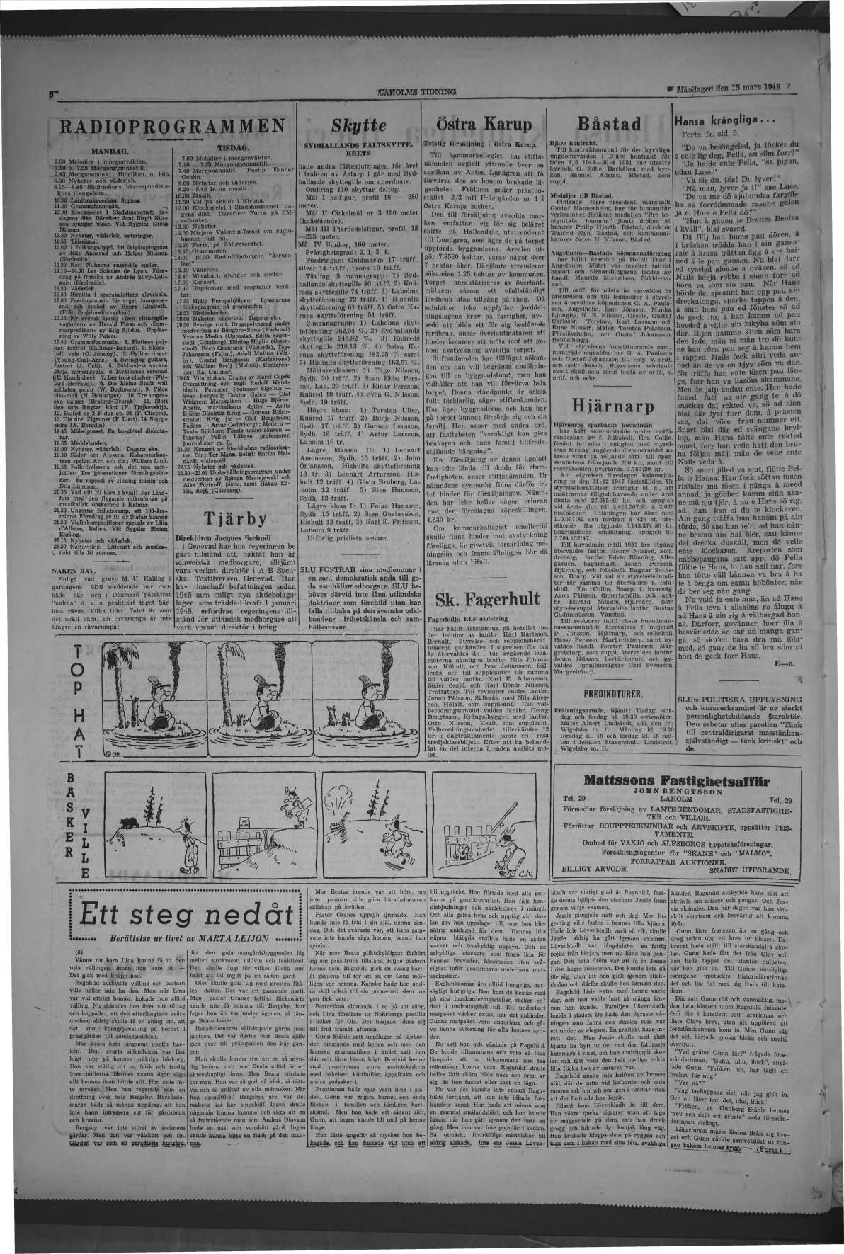 Laholms Tidning Måndag 15 mars 1948, sida 6