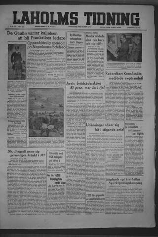 Förstasidan, Onsdag 15 september 1948