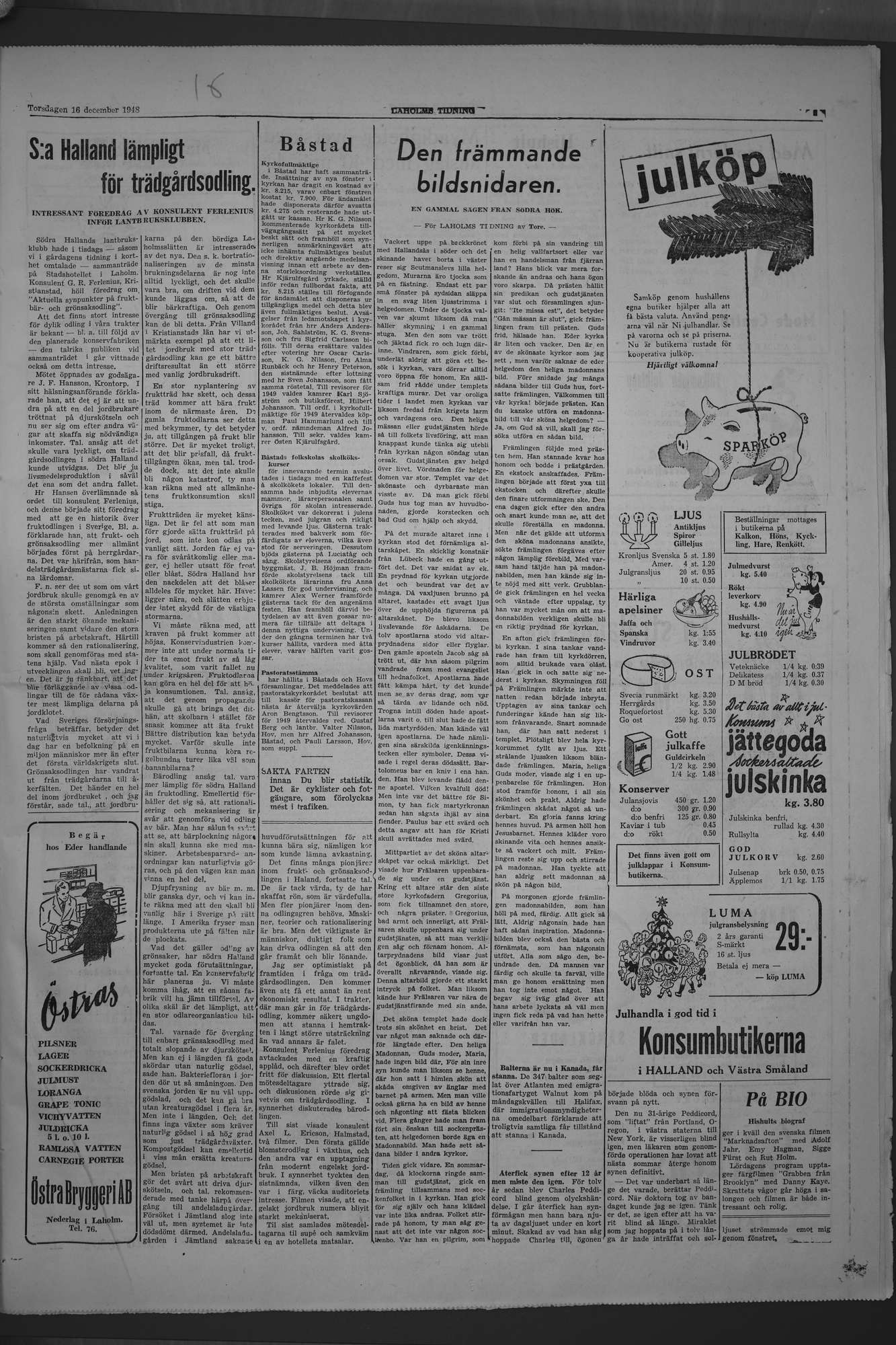 Laholms Tidning Torsdag 16 december 1948, sida 5