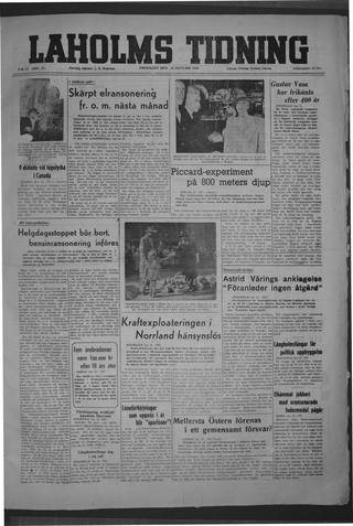Förstasidan, Fredag 16 januari 1948