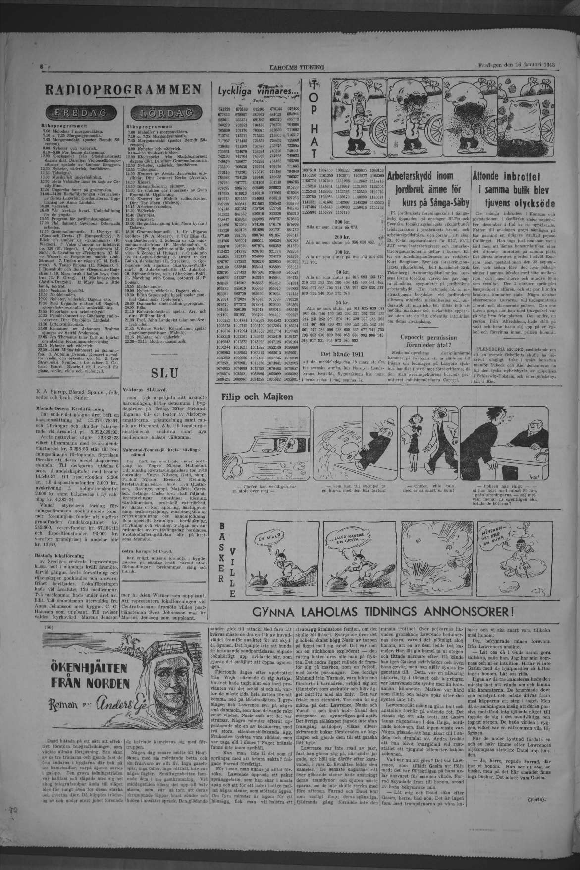 Laholms Tidning Fredag 16 januari 1948, sida 6