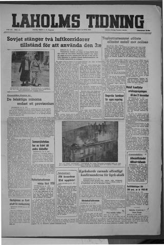 Förstasidan, Fredag 16 juli 1948