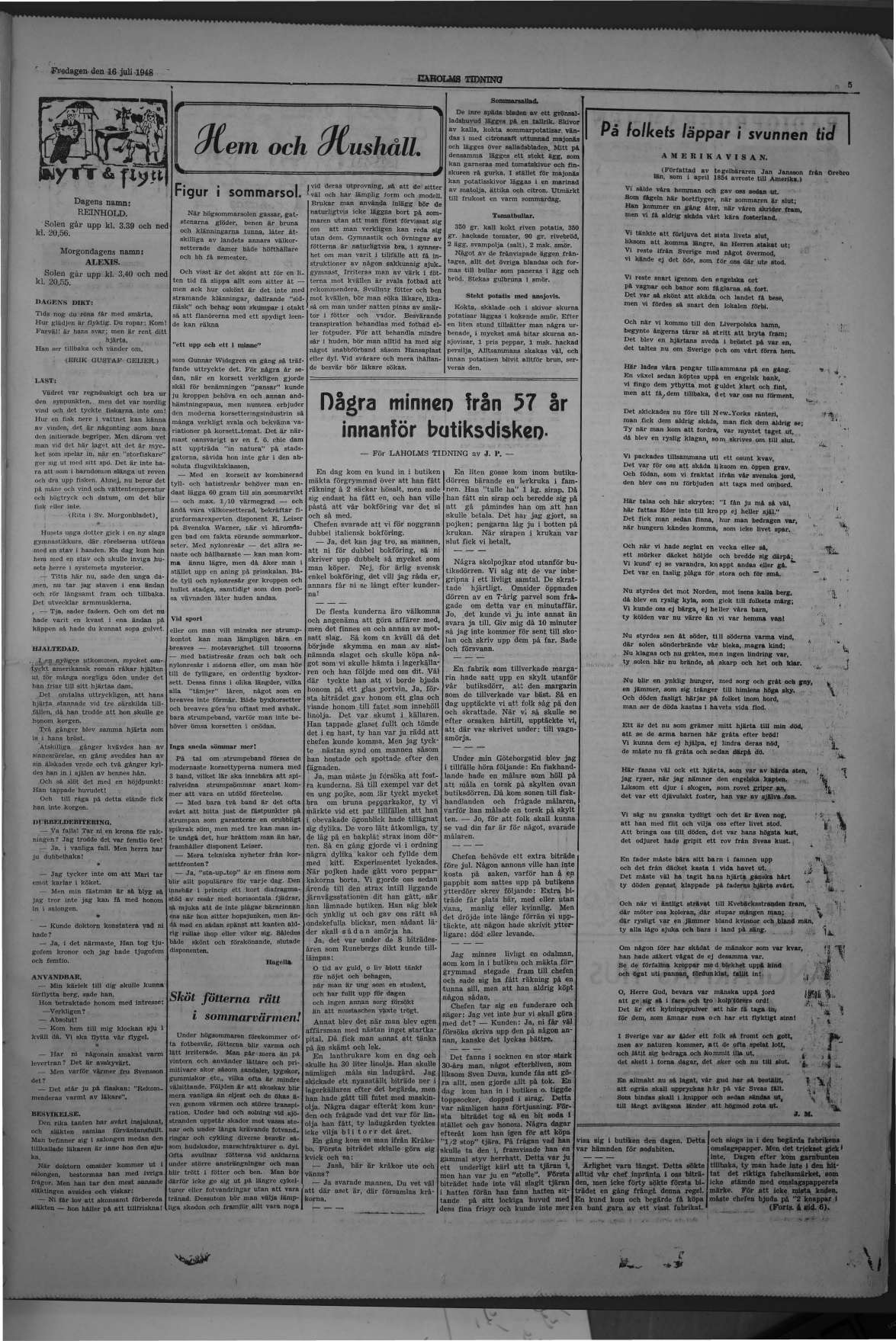Laholms Tidning Fredag 16 juli 1948, sida 5