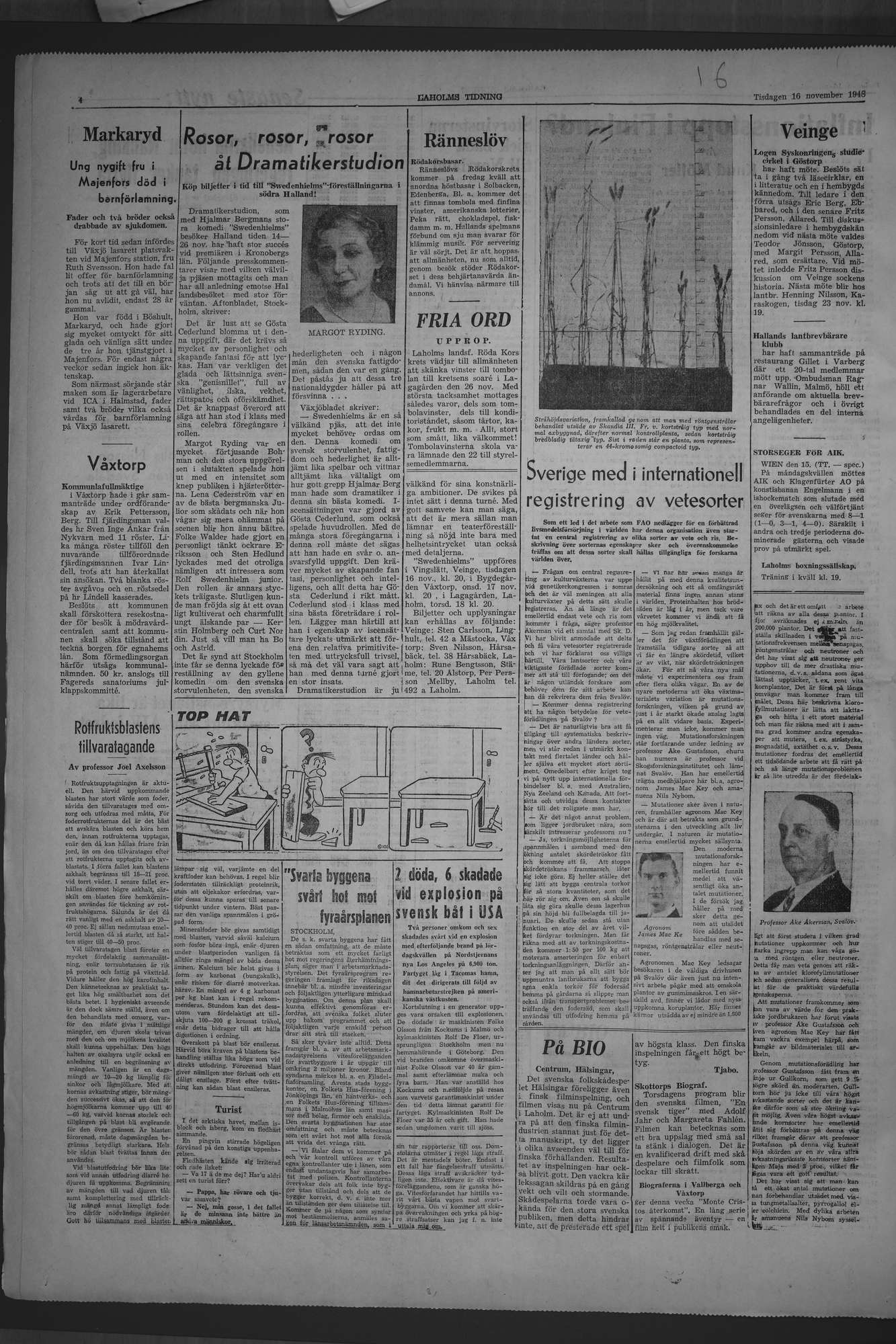 Laholms Tidning Tisdag 16 november 1948, sida 4