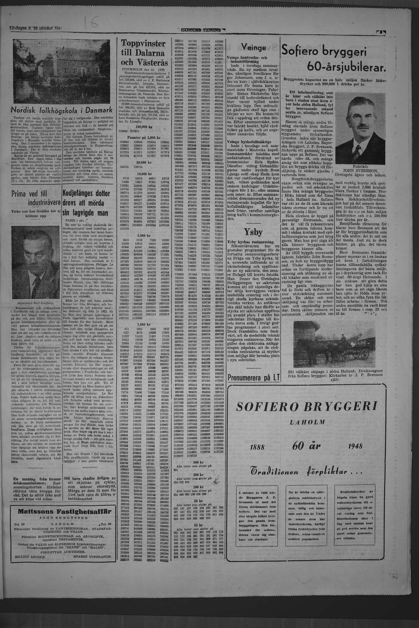 Laholms Tidning Lördag 16 oktober 1948, sida 5