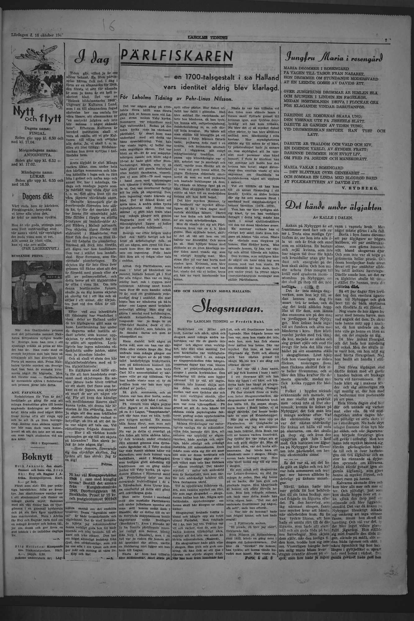 Laholms Tidning Lördag 16 oktober 1948, sida 7