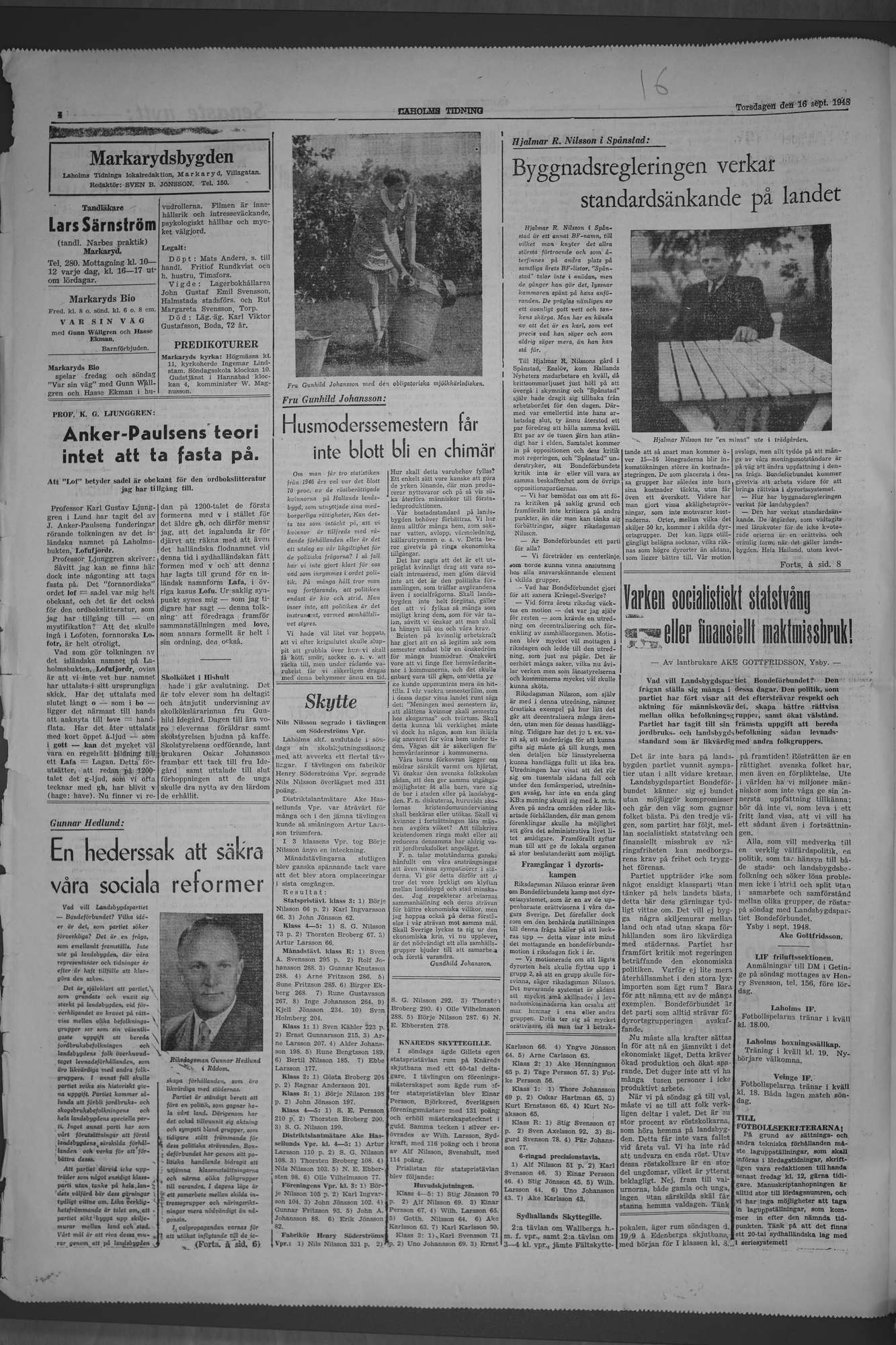 Laholms Tidning Torsdag 16 september 1948, sida 2